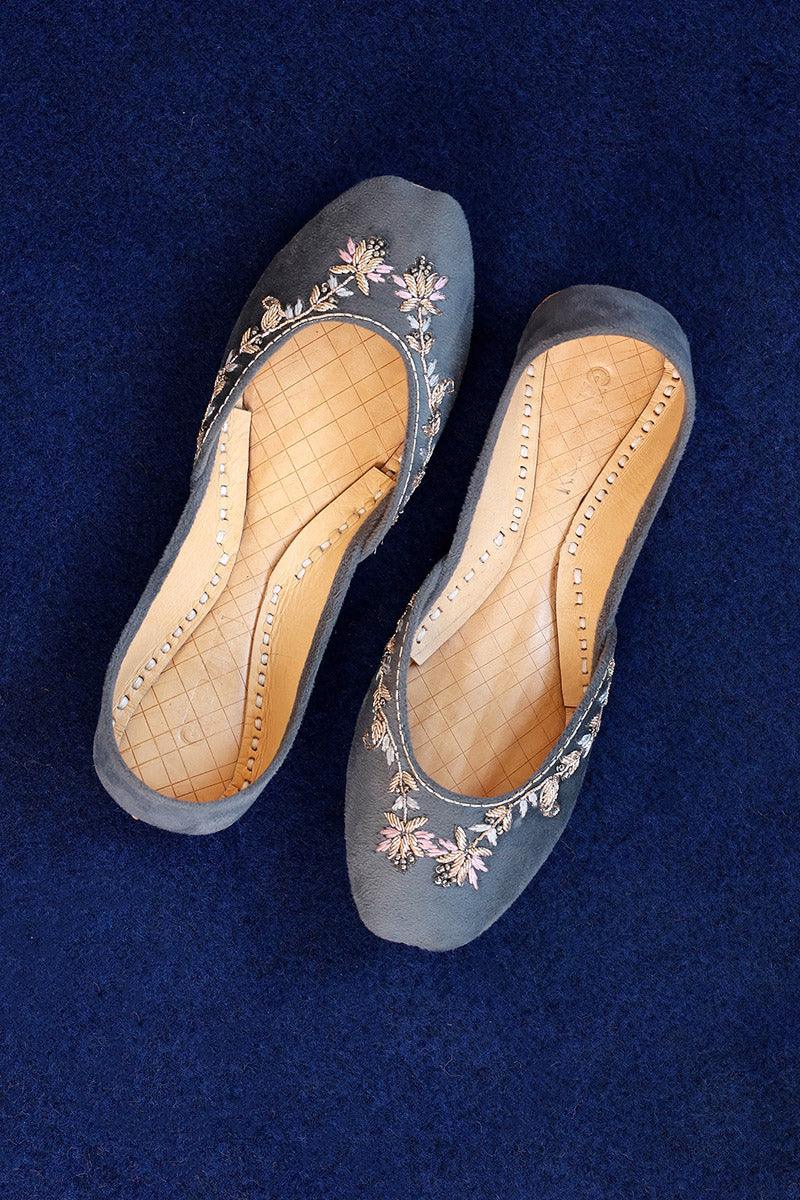 Generation - Zardozi Khussa - Light Grey - Leather