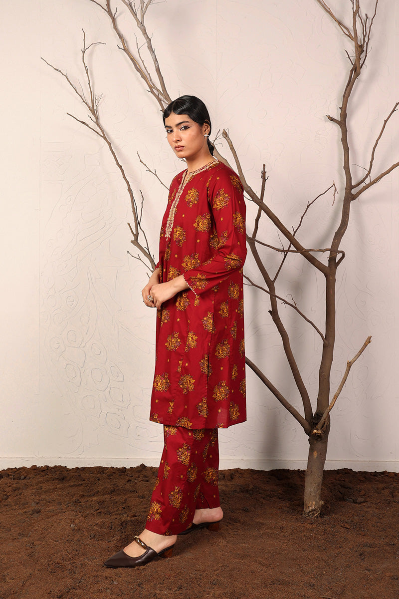 Generation - In The Garden Embroidered 2 Piece - Cambric - Maroon