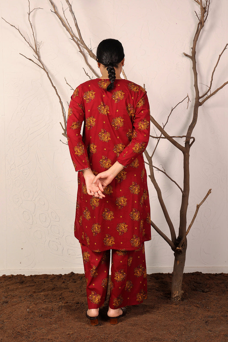Generation - In The Garden Embroidered 2 Piece - Cambric - Maroon