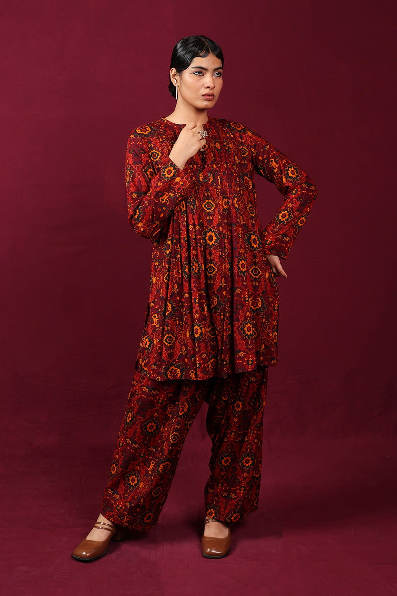 Generation - Qaleen Flared 2 Piece - Cambric - Maroon