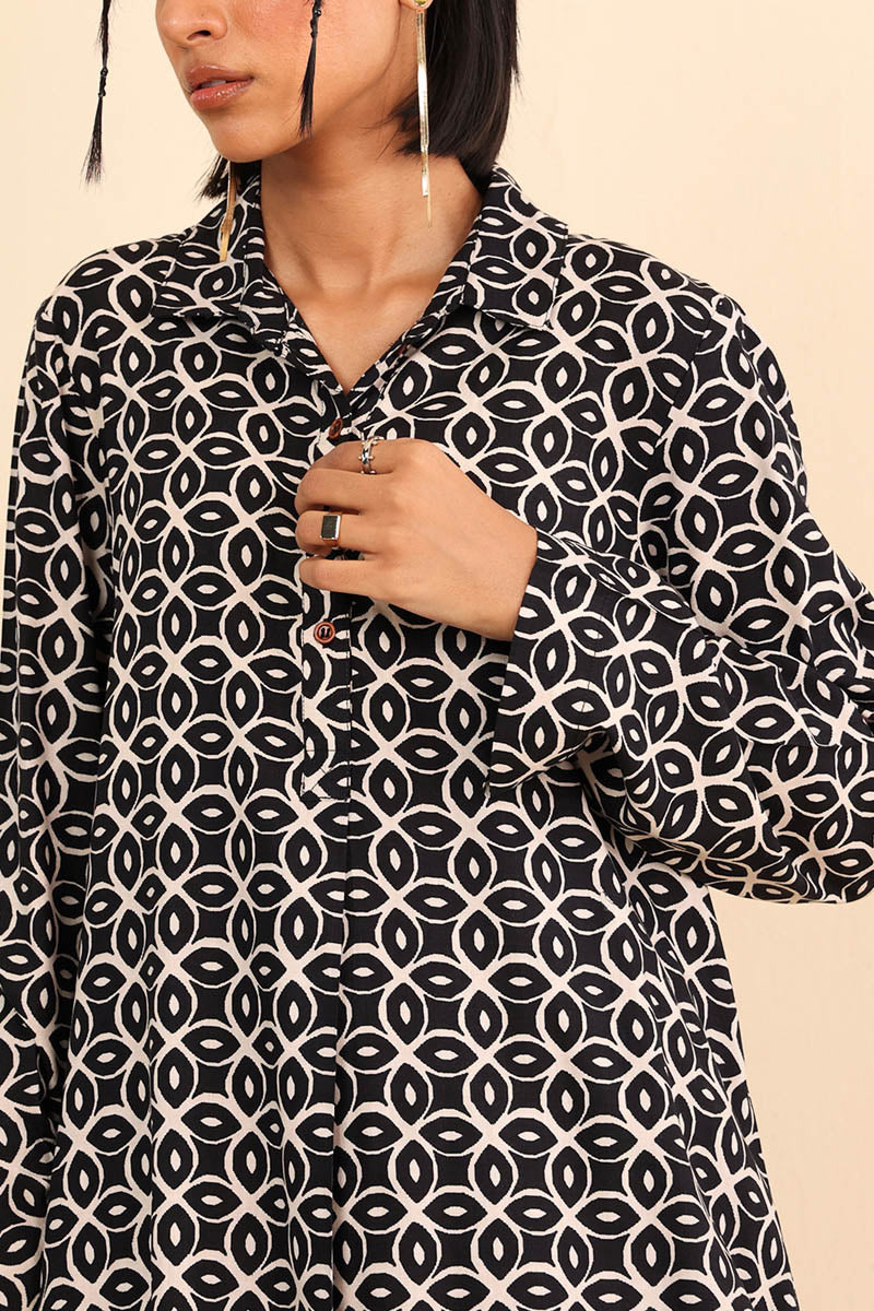 Generation - Collared Zawiya 2 Piece Set - Cambric - Black