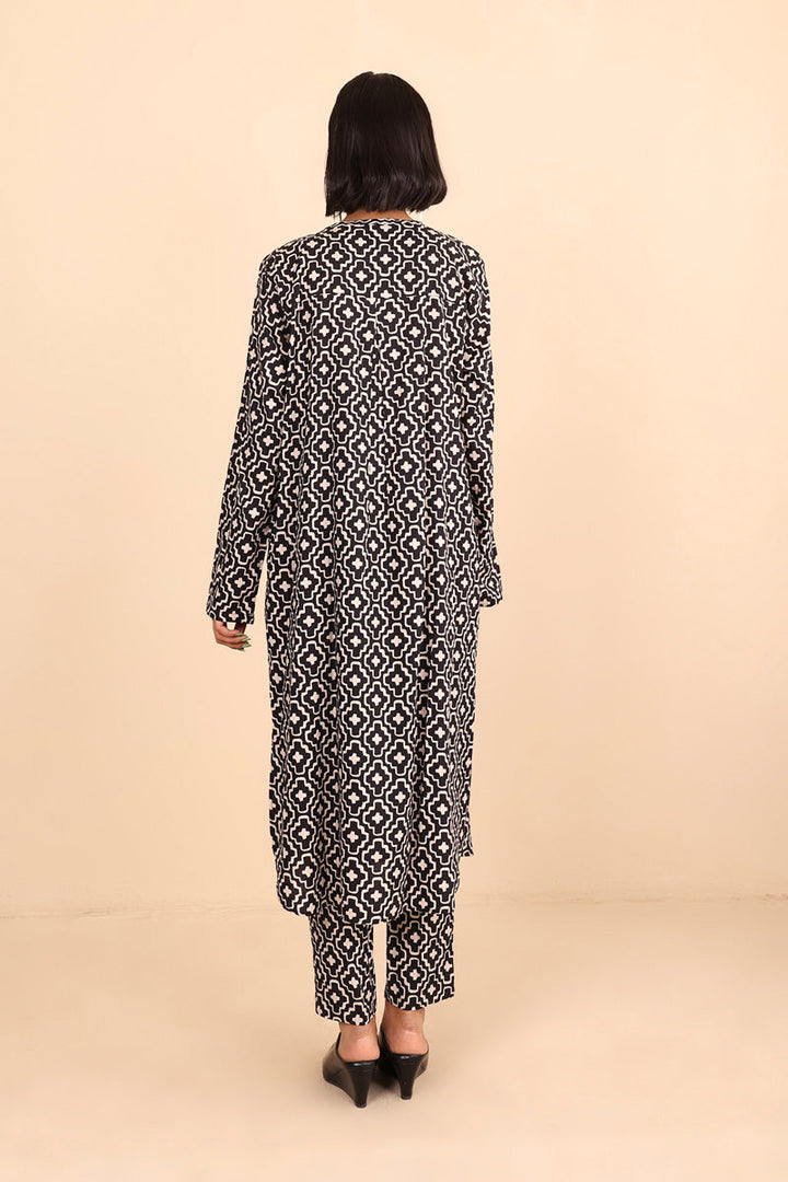 Generation - Buttoned Zawiya 2 Piece Set - Cambric - Black
