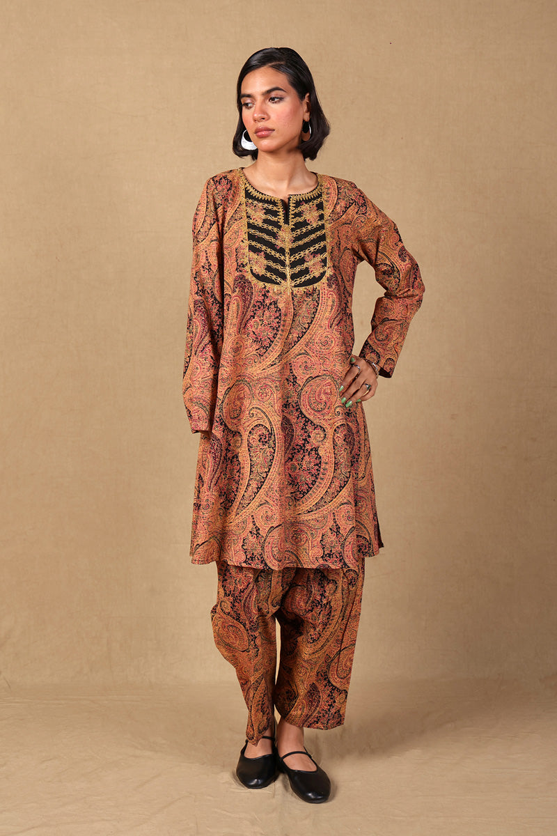 Generation - Embroidered Boho Paisley 2 Piece - Cambric - Black