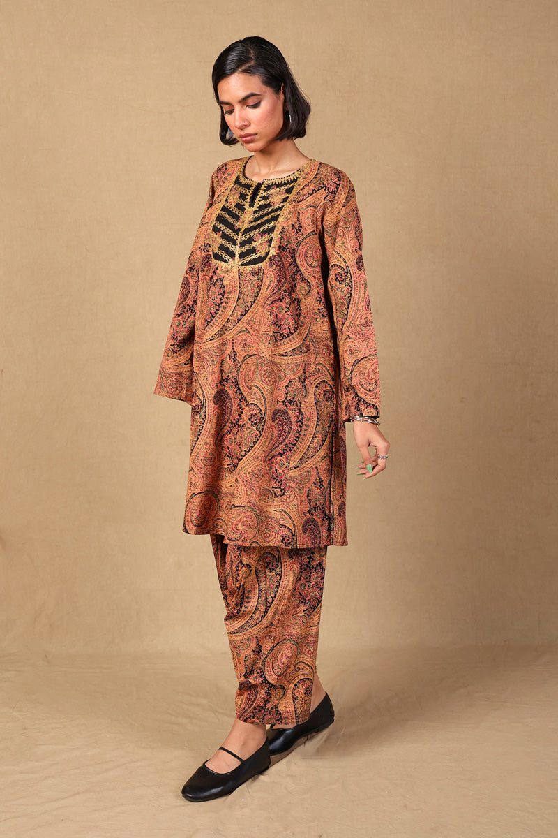 Generation - Embroidered Boho Paisley 2 Piece - Cambric - Black