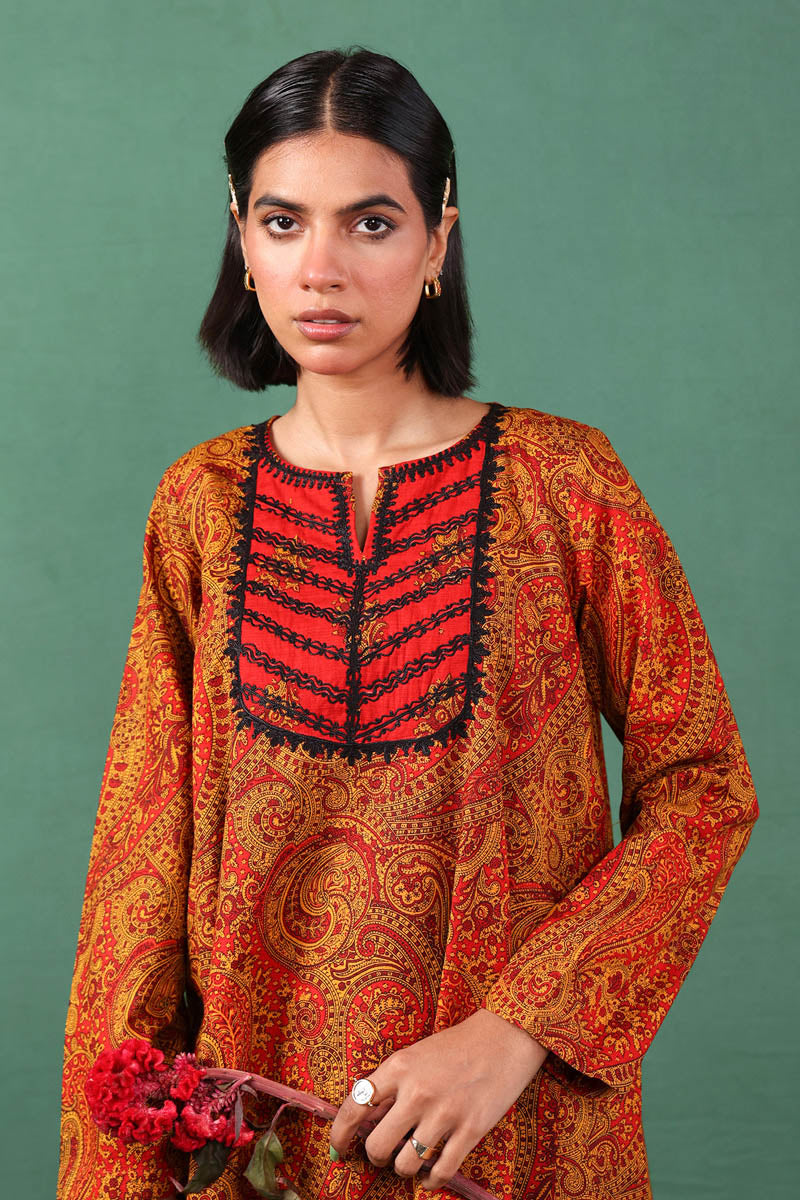 Generation - Embroidered Boho Paisley 2 Piece - Cambric - Black