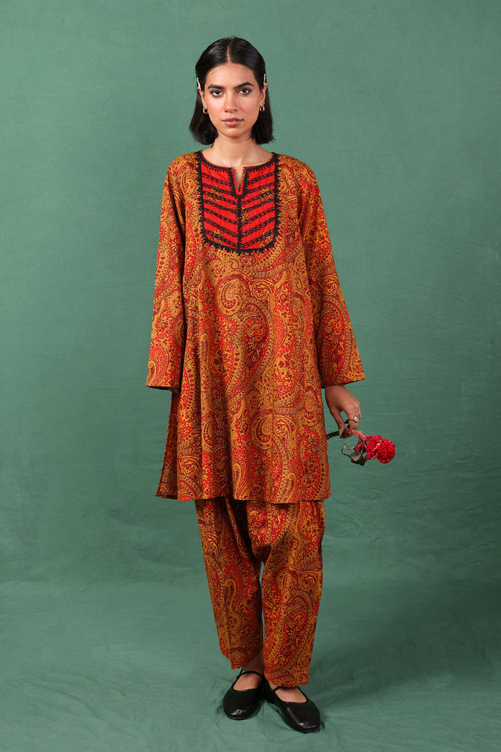 Generation - Embroidered Boho Paisley 2 Piece - Cambric - Black
