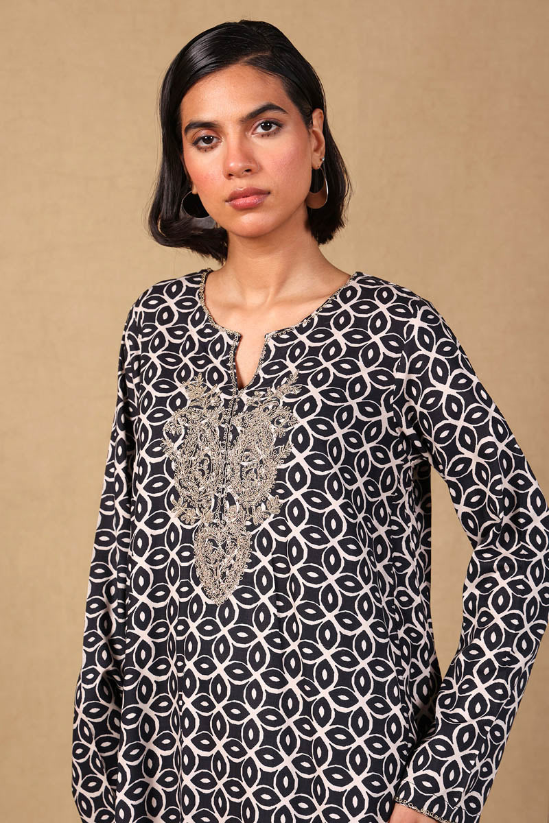 Generation - Embroidered Zawiya 2 Piece - Cambric - Black