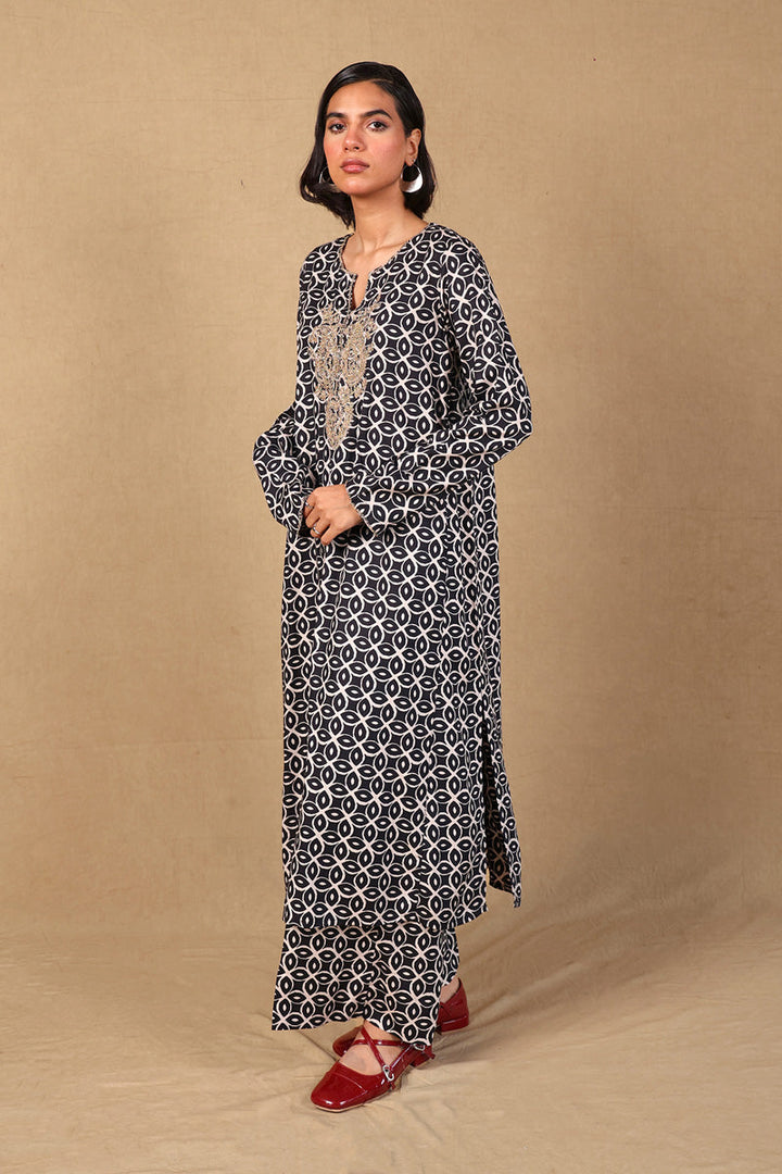 Generation - Embroidered Zawiya 2 Piece - Cambric - Black
