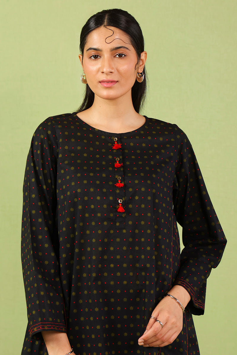 Generation - Panelled Floret - Cambric - Black - 2 Piece