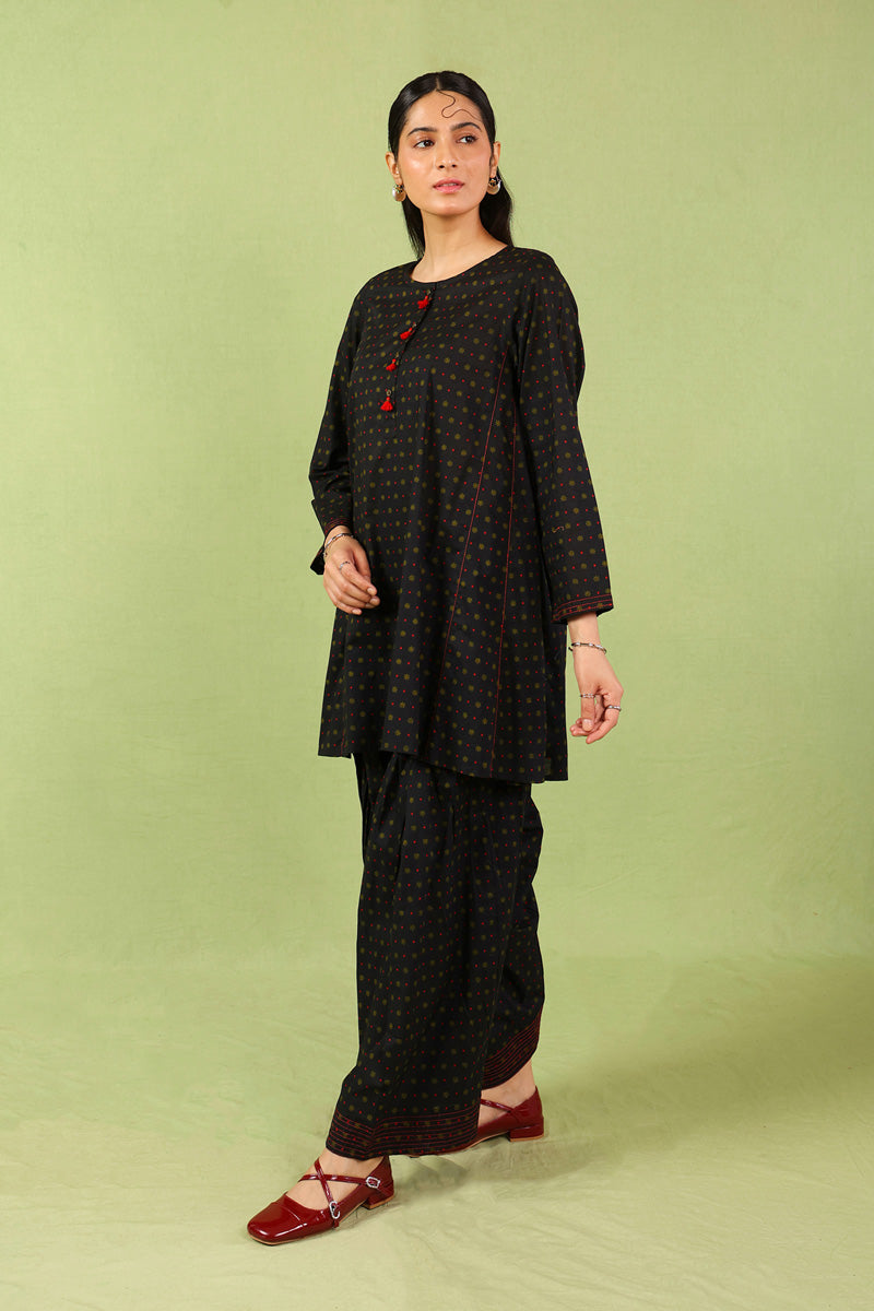 Generation - Panelled Floret - Cambric - Black - 2 Piece