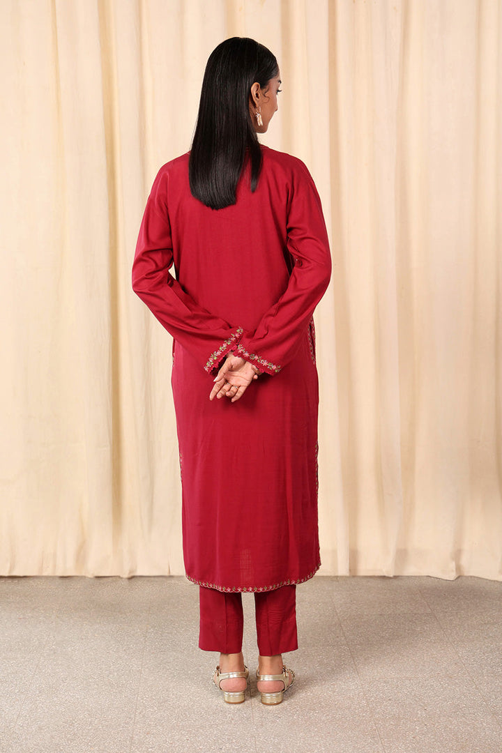 Generation - Chaar Kali 2 Piece Set - Cotton - Maroon
