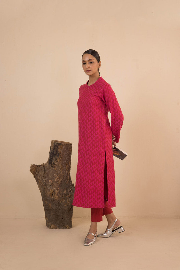 Generation - Contemporary Floral Ikat - Cambric - Red - 2 Piece