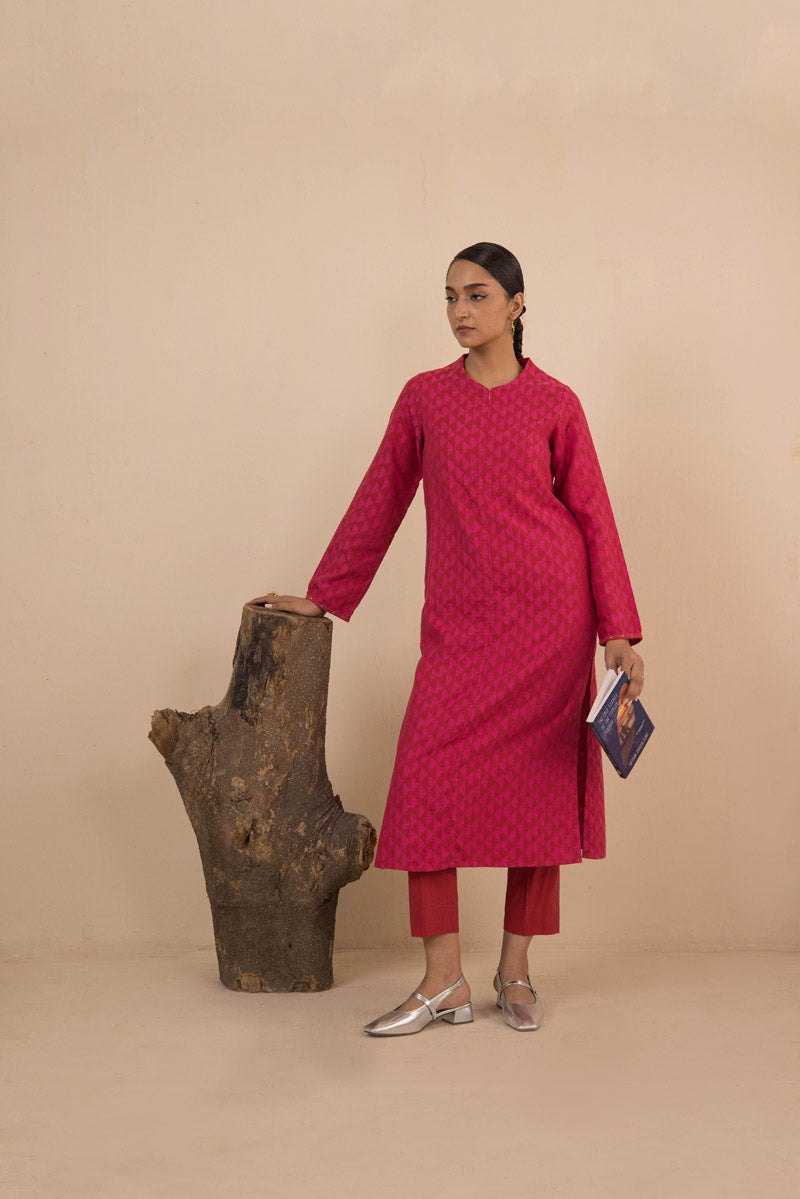 Generation - Contemporary Floral Ikat - Cambric - Red - 2 Piece