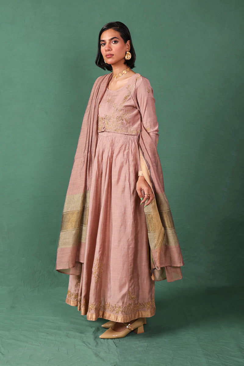 Generation - Regal Anarkali 2 Piece Set - Cotton - Peach