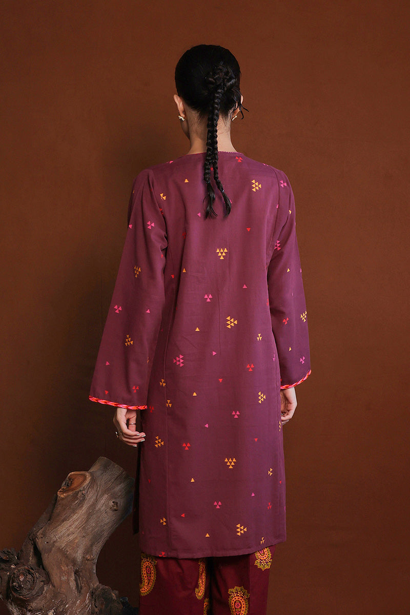 Generation - Khaddiyan Print Blocked Kurta - Cambric - 1 Piece