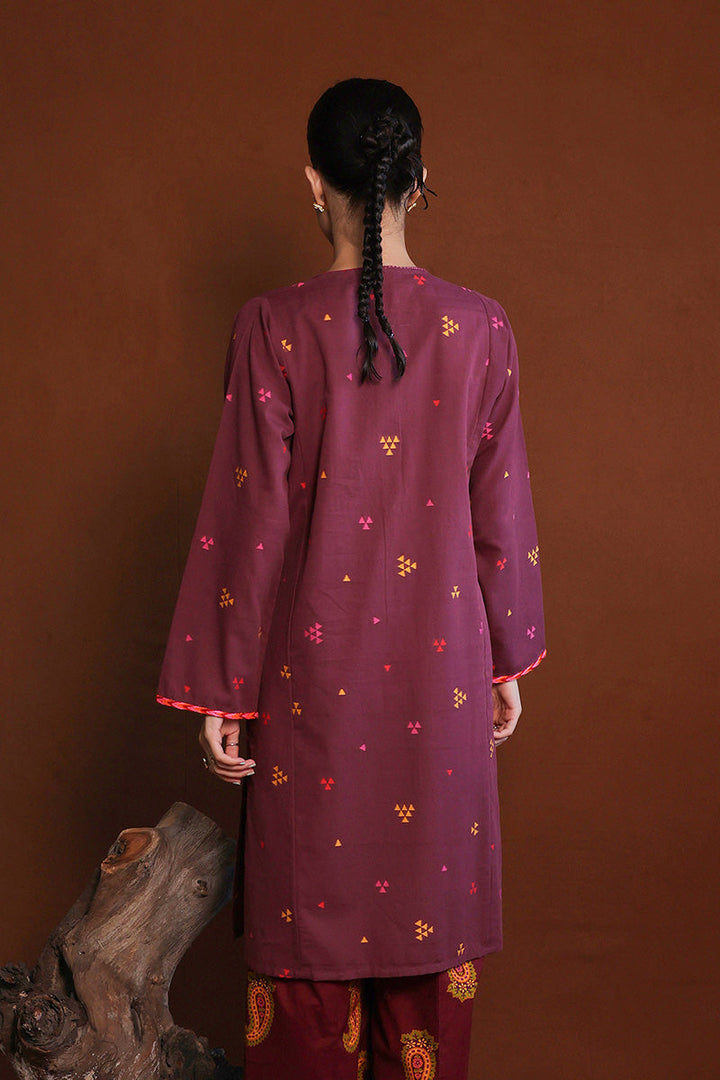 Generation - Khaddiyan Print Blocked Kurta - Cambric - 1 Piece