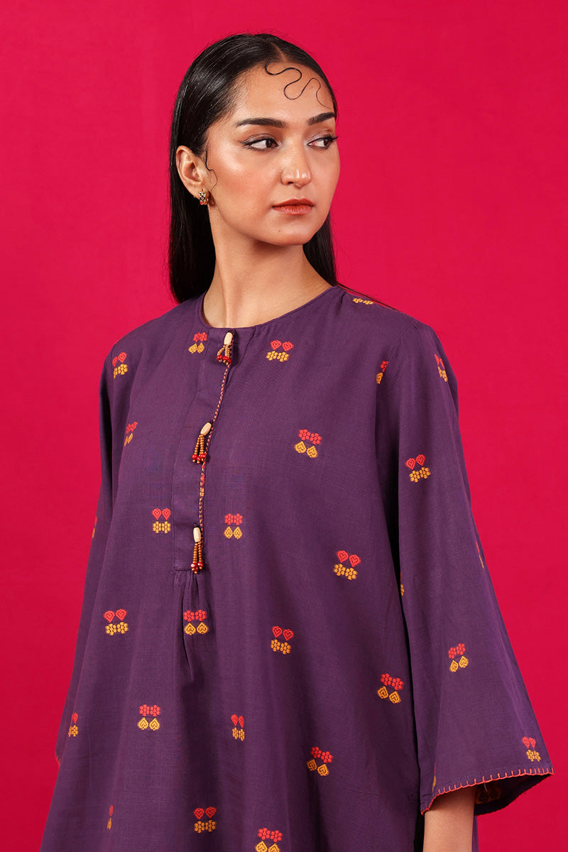 Generation - Khaddiyan Kurta - Cambric - Purple - 1 Piece