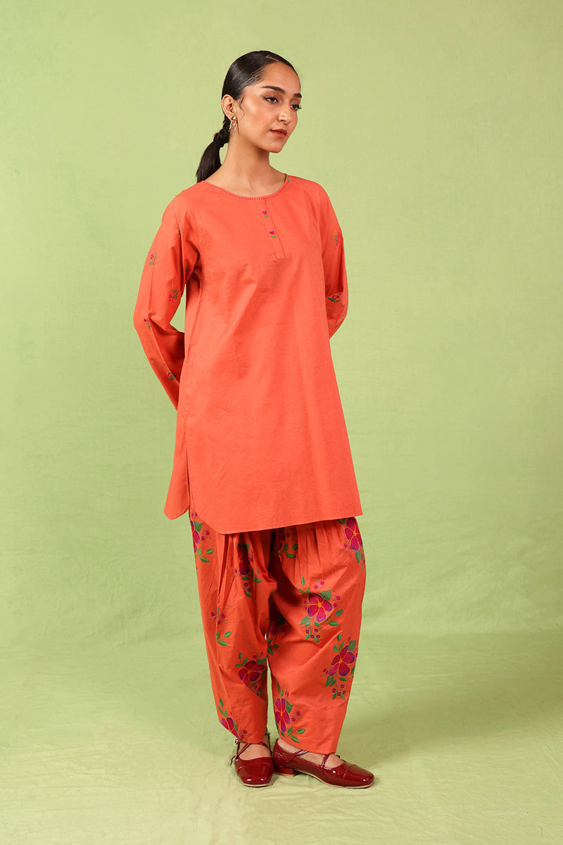 Generation - Floral Baharaan 2 Piece - Cambric - Rust