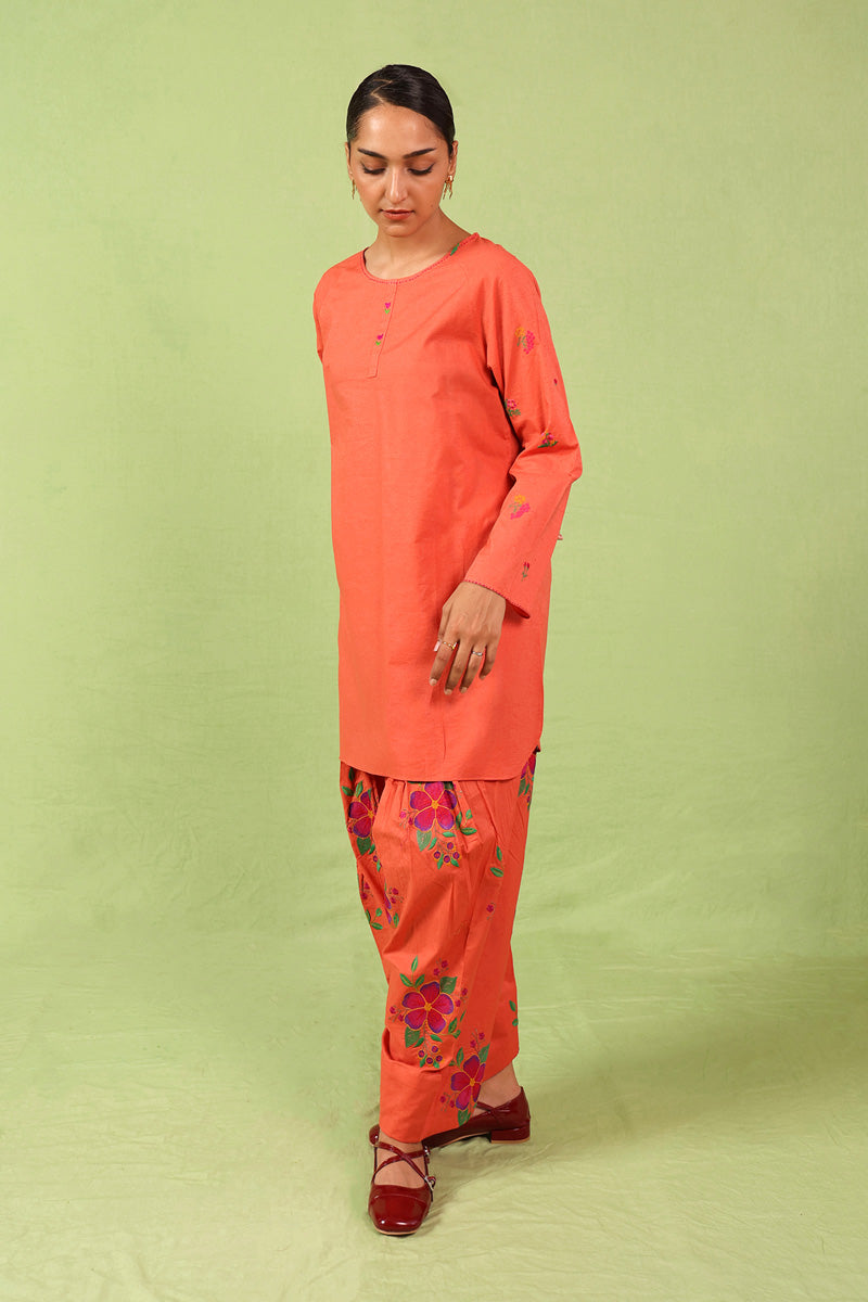 Generation - Floral Baharaan 2 Piece - Cambric - Rust