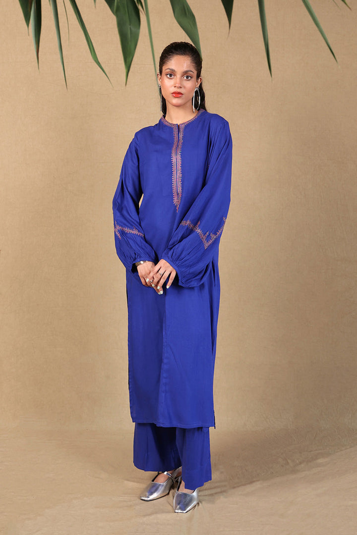 Generation - Embroidered Tribal Treat 2 Piece - Cambric - Blue