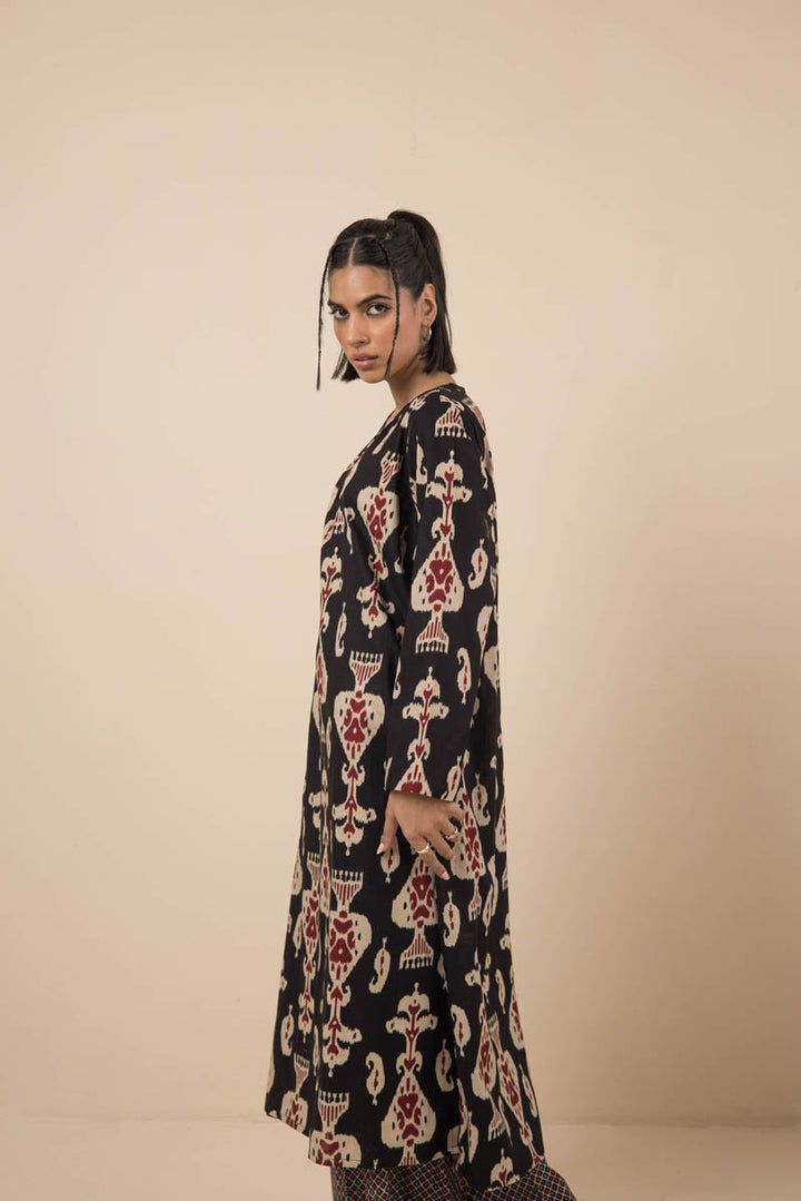 Generation - Timeless Weave Kurta - Cambric - Black - 1 Piece