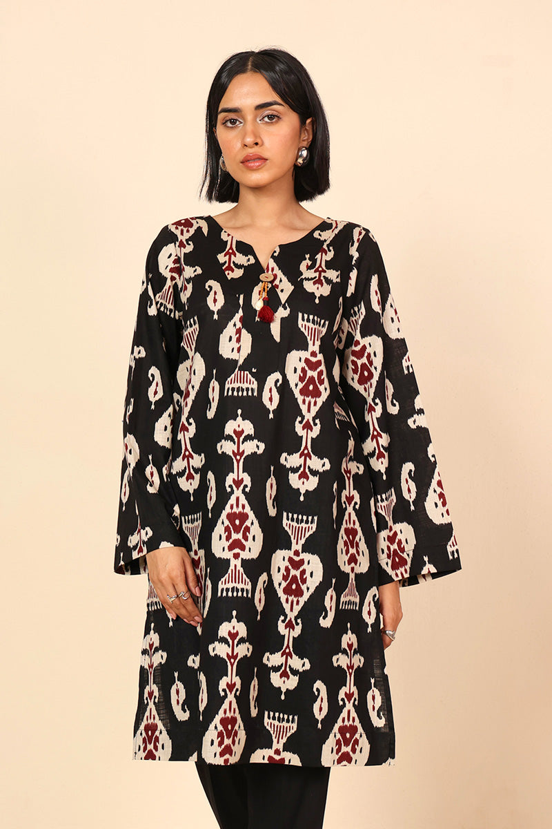 Generation - Timeless Weave Tassel Shirt - Black - Cambric - 1 Piece