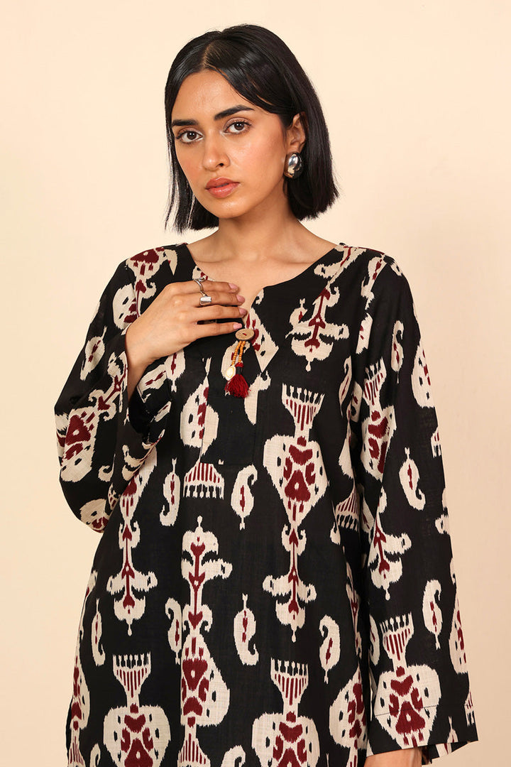 Generation - Timeless Weave Tassel Shirt - Black - Cambric - 1 Piece