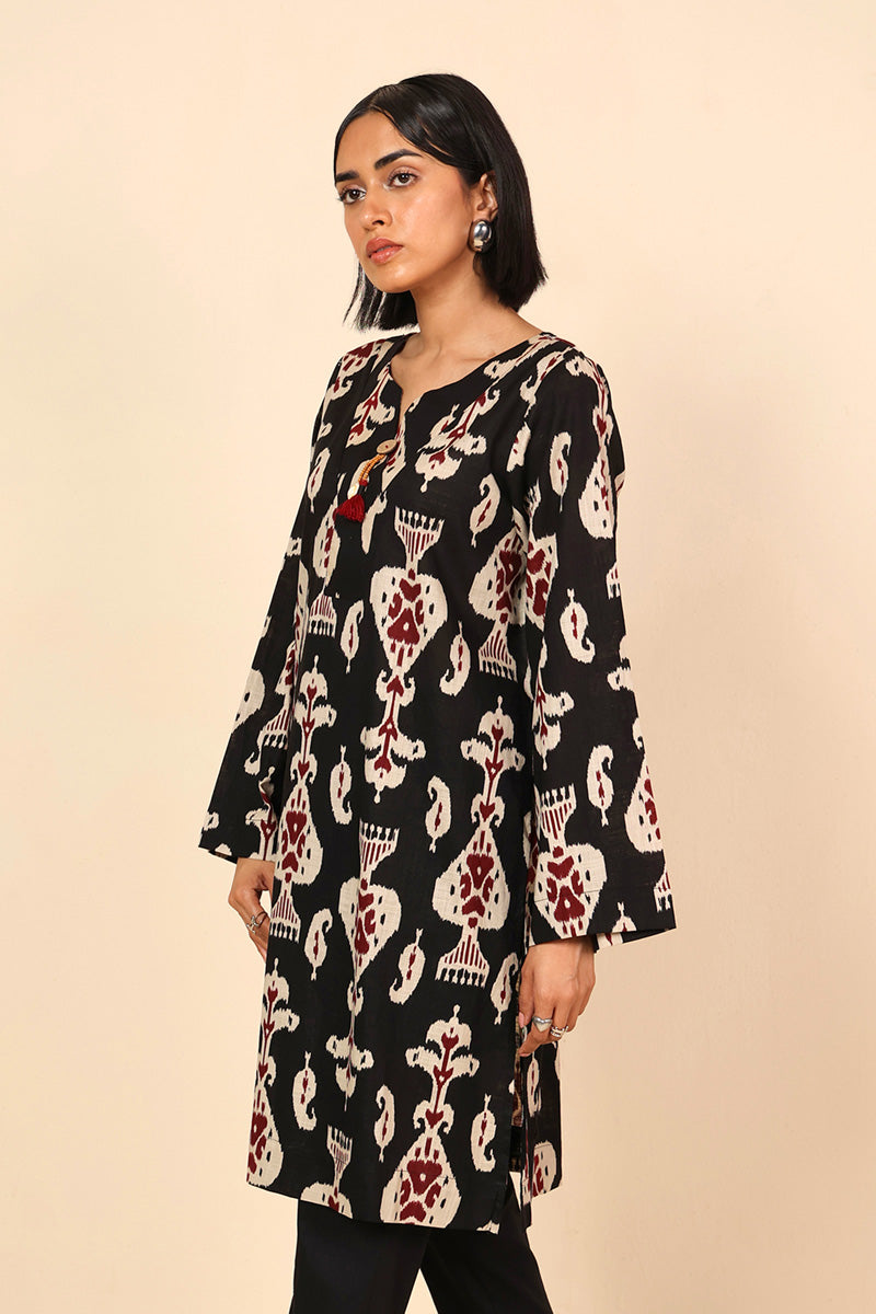 Generation - Timeless Weave Tassel Shirt - Black - Cambric - 1 Piece