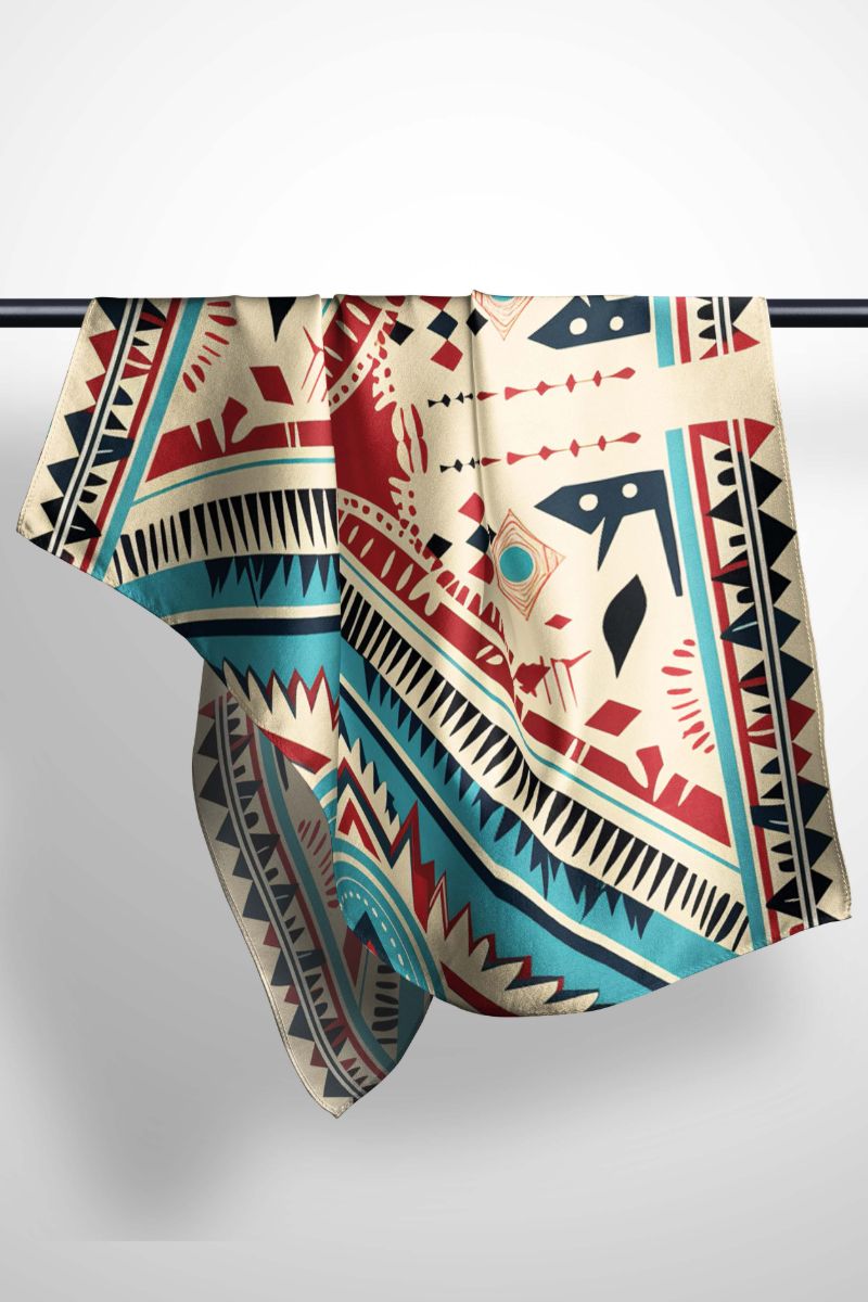Black Wolf - NAVAJO AZTEC SILK HIJAB - SKIN - 1 Piece