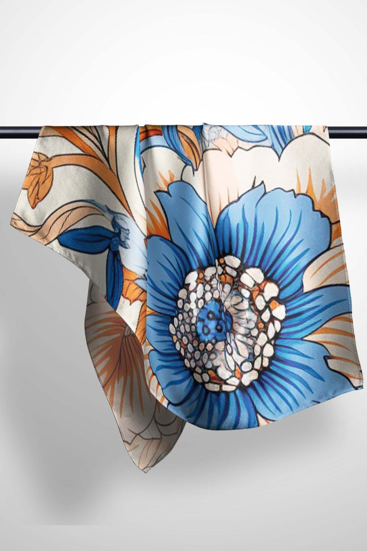 Black Wolf - FOLIAGE ROYALTY SILK HIJAB - OFF WHITE - 1 Piece