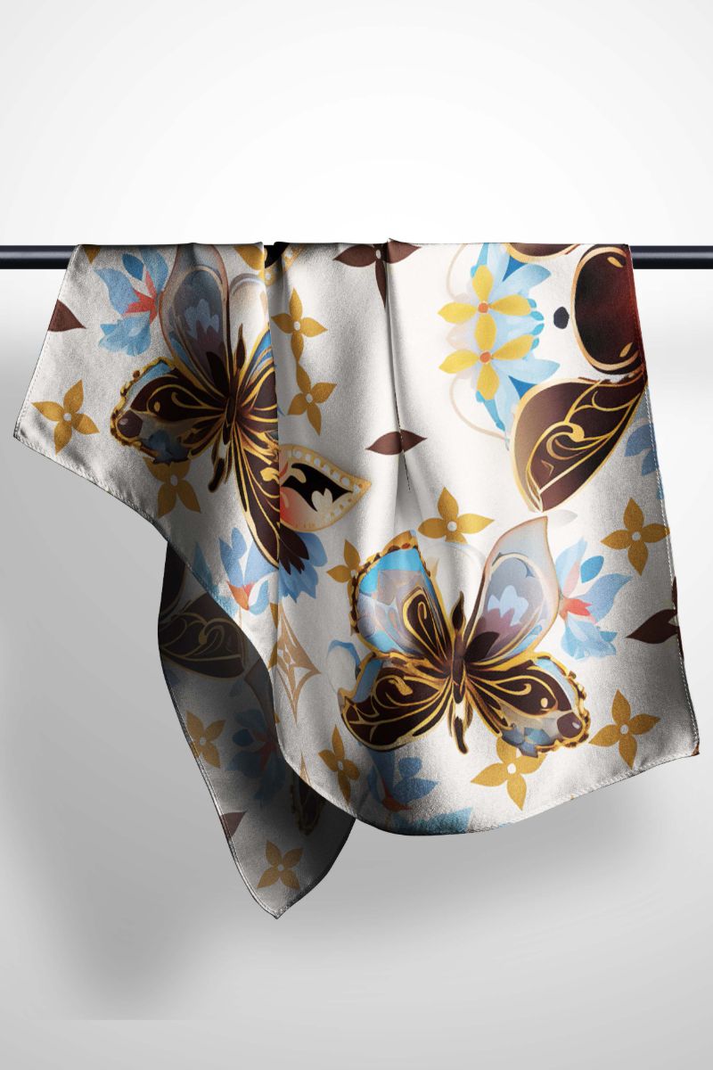 Black Wolf - DAMIEN HIRST SILK HIJAB - WHITE - 1 Piece