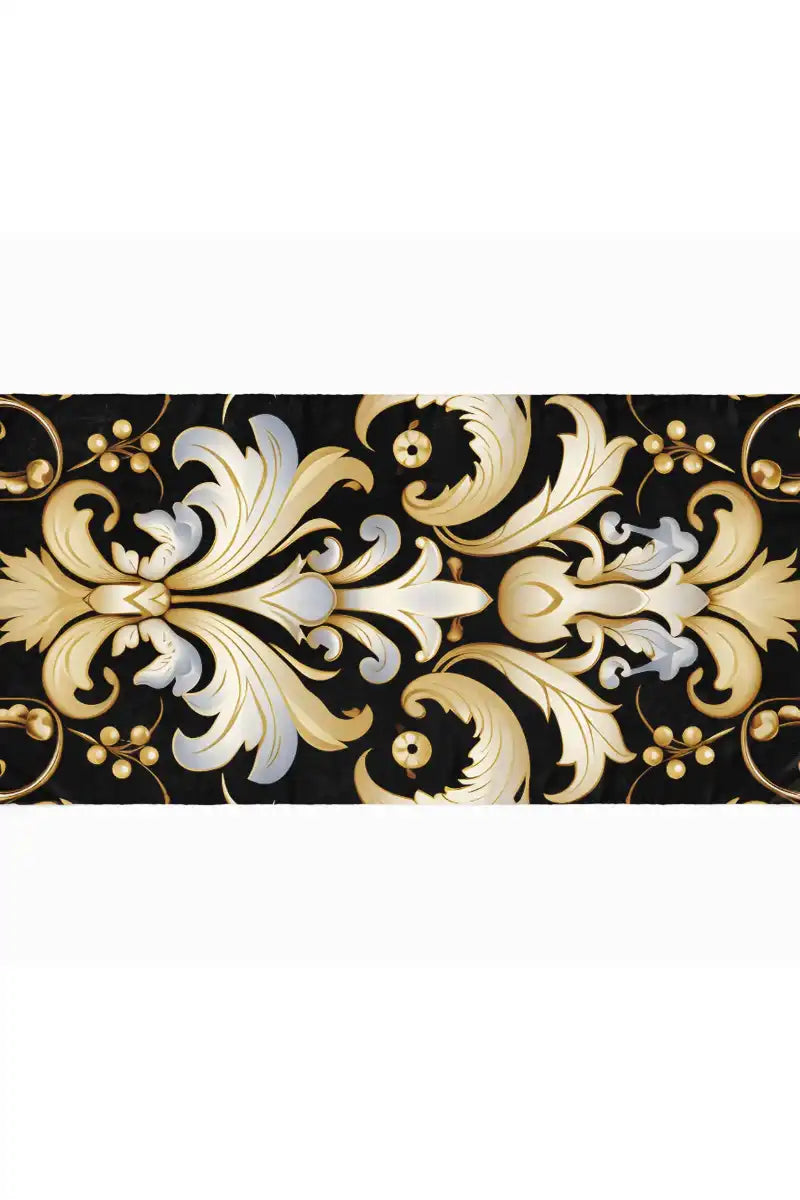 Black Wolf - DAMASK VINTAGE SILK HIJAB - GOLD - 1 Piece