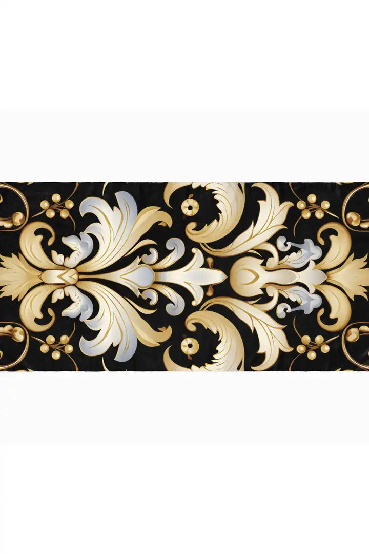 Black Wolf - DAMASK VINTAGE SILK HIJAB - GOLD - 1 Piece