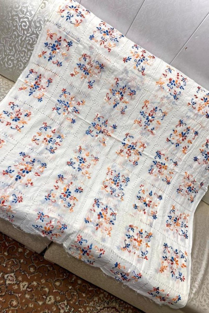Design by Amina - Hand Embroidered Thread Work Dupatta - 12 - Studio by TCS
