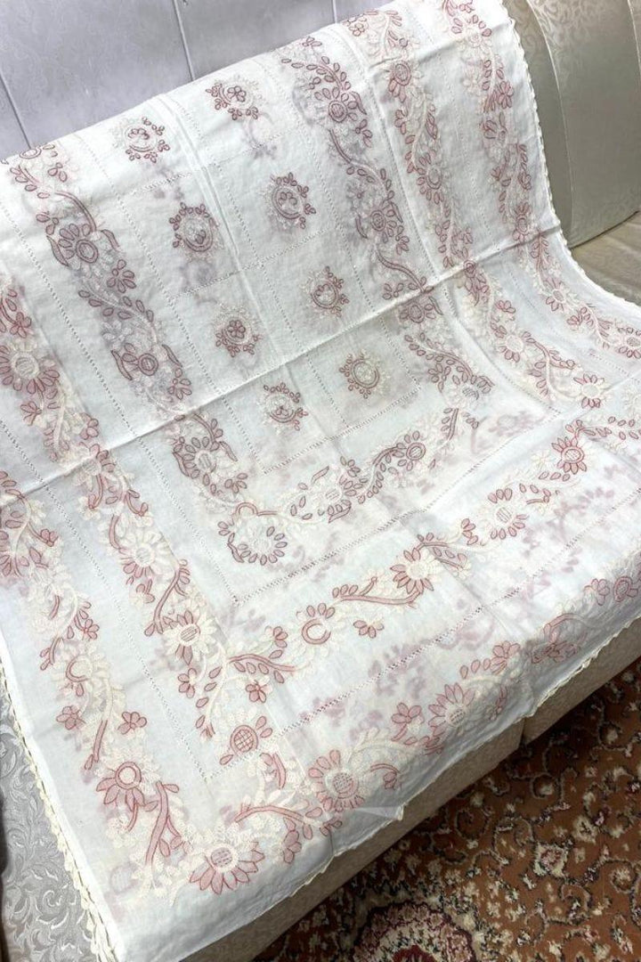 Design by Amina - Hand Embroidered Thread Work Dupatta - 18 - Studio by TCS