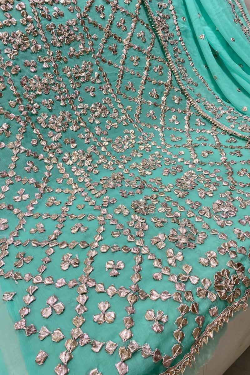 Design by Amina - Bamber Chiffon Gota Jal 2 Piece - Sky Blue - Studio by TCS