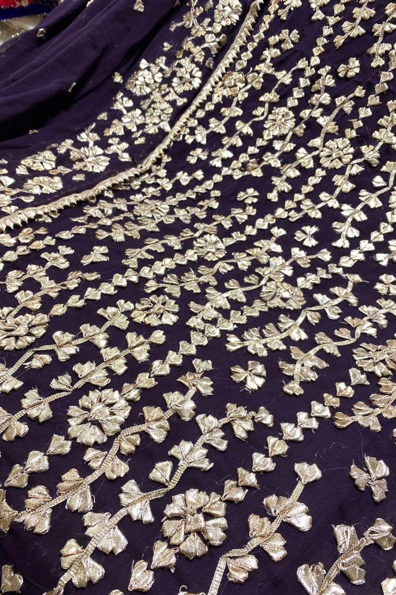 Design by Amina - Bamber Chiffon Gota Jal 2 Piece - Dark Purple - Studio by TCS