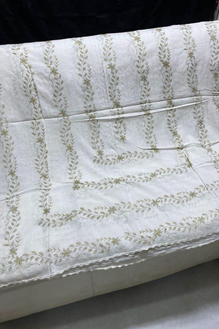 Design by Amina - Hand Embroidered Thread Work Dupatta - 30 - Studio by TCS