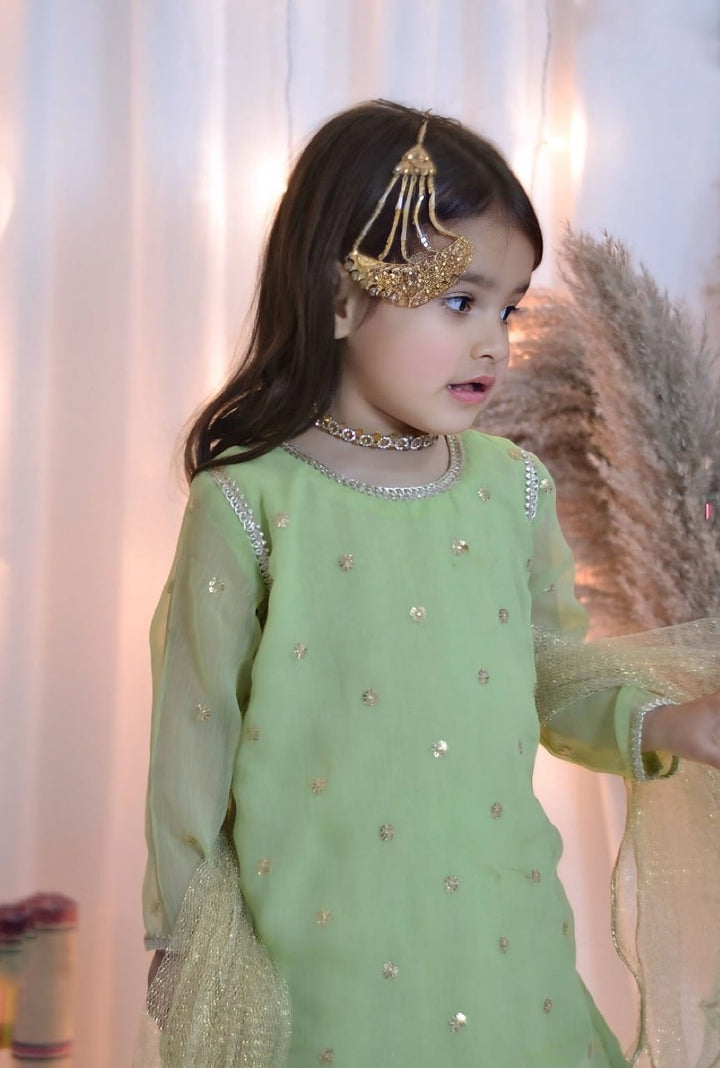 Mom4little - Green Lehenga set - 3 Piece