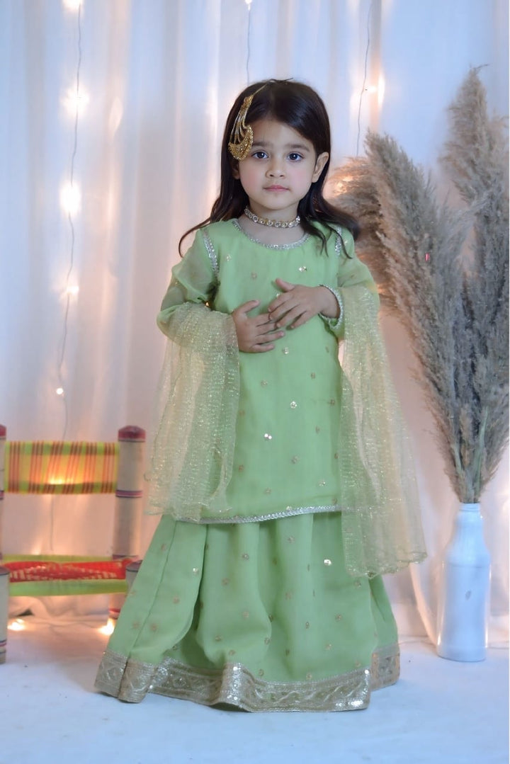 Mom4little - Green Lehenga set - 3 Piece