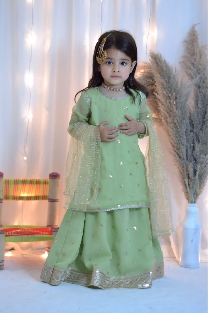 Mom4little - Green Lehenga set - 3 Piece
