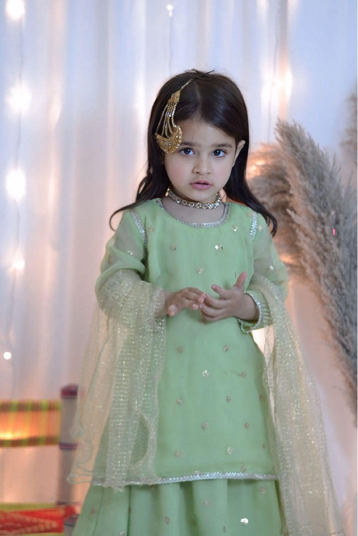 Mom4little - Green Lehenga set - 3 Piece