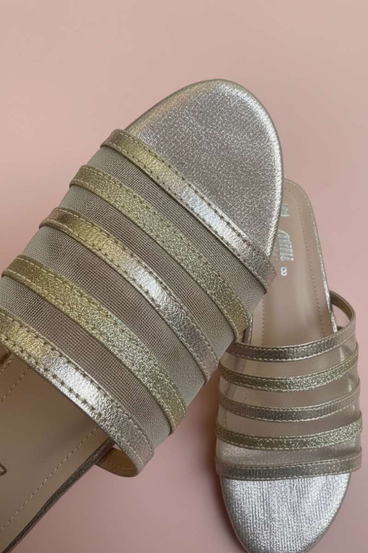 Milli Shoes - Fancy Slides For Women - White Gold