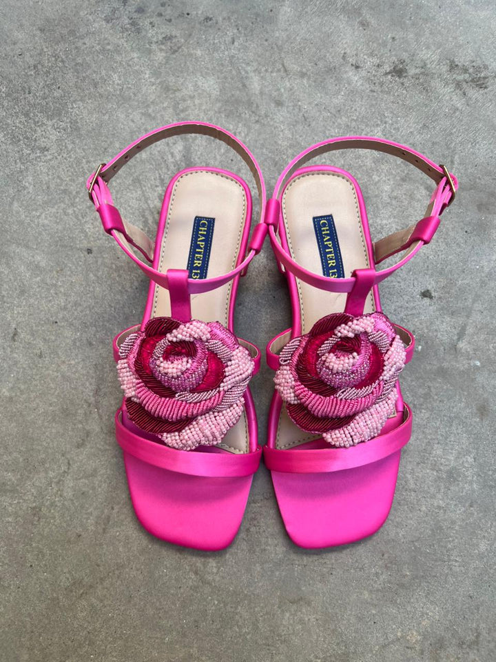 Chapter 13 - Satin Rose Sandal For Women - Hot pink - Studio by TCS