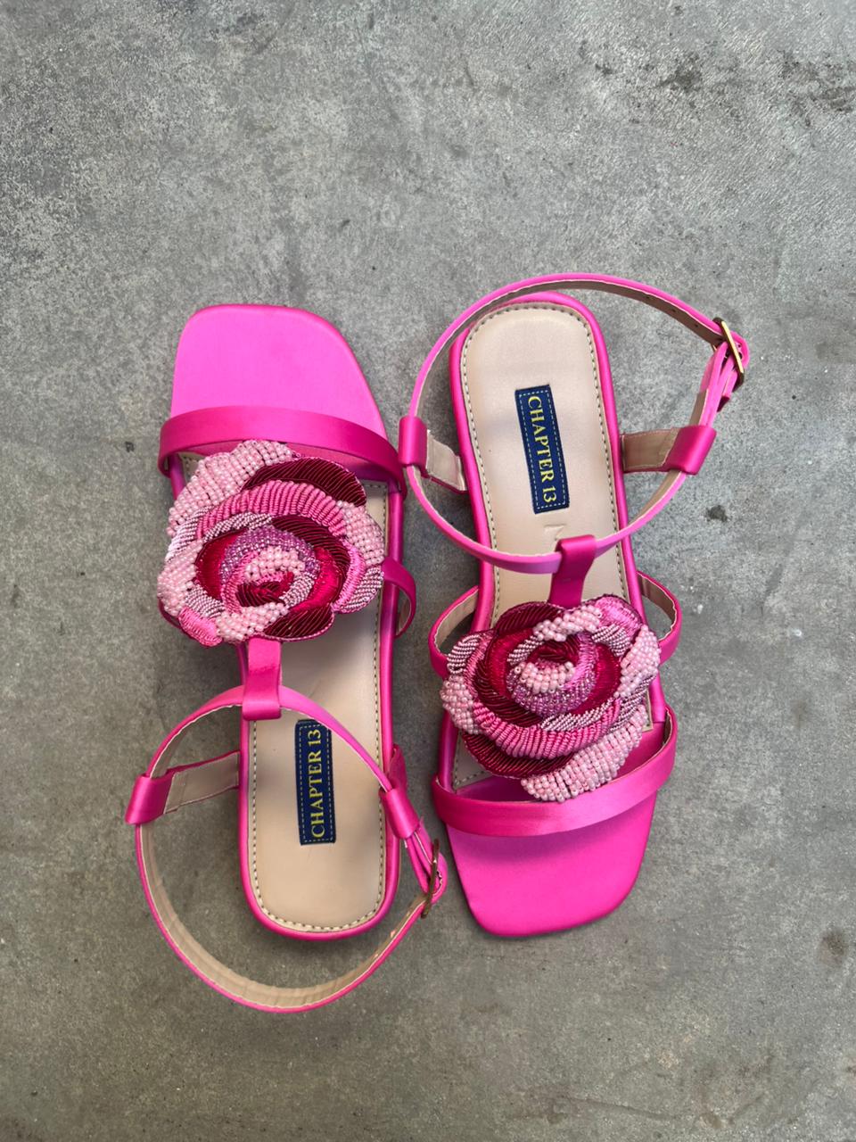 Chapter 13 - Satin Rose Sandal For Women - Hot pink - Studio by TCS
