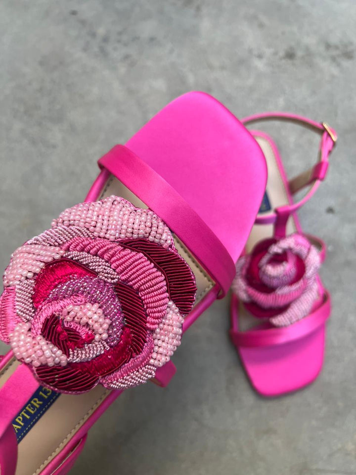Chapter 13 - Satin Rose Sandal For Women - Hot pink - Studio by TCS