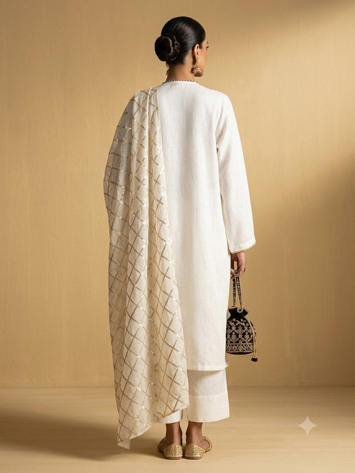 Gulabo Sheen Top Ivory 1 Piece