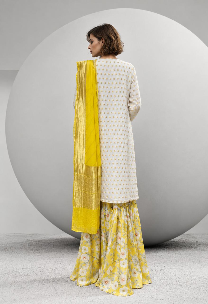 Maheen Khan BEGUM Gharara Yellow 3 Piece