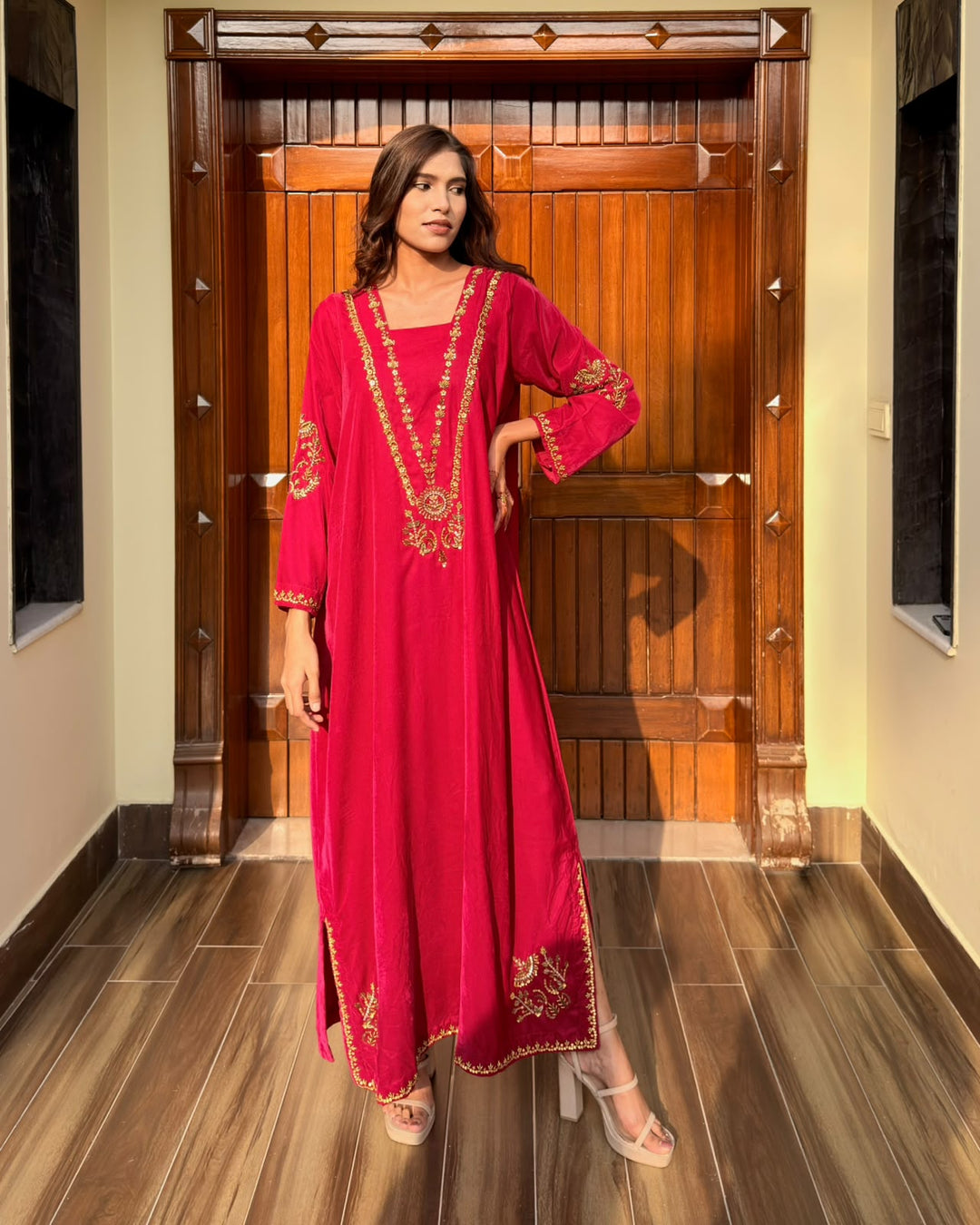 Ombrella Cherry pink kaftan 1 Piece