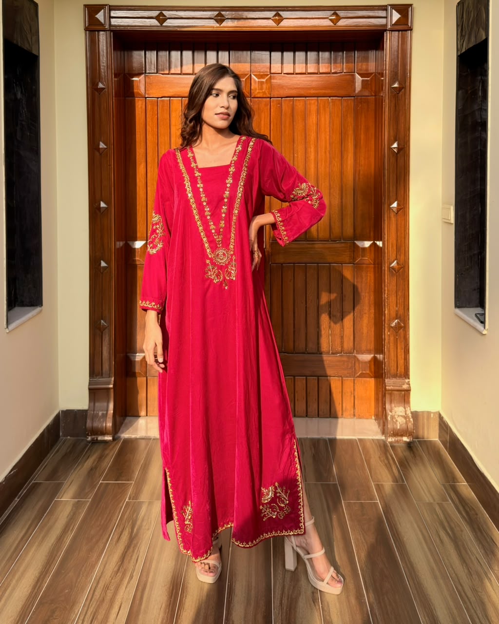 Ombrella Cherry pink kaftan 1 Piece